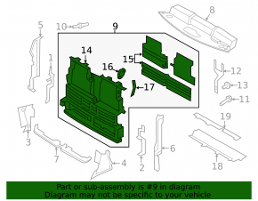 Radiator deflector blinds Ford Edge 15-18 prerest under radar cruise