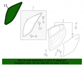 Rear left door seal for Mazda 6 14-17
