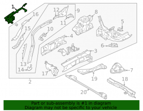 Front fender bracket, center left, Ford Bronco Sport 2021-2025