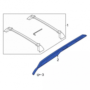 Longitudinal railing right Ford Bronco Sport 21-25 under the hatch