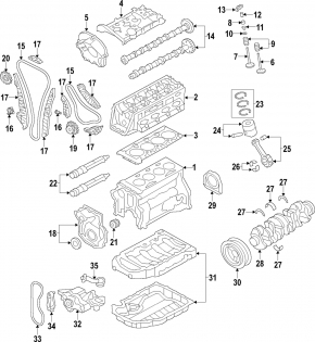 Bare cylinder block for honing VW CC 08-17 2.0 CCTA