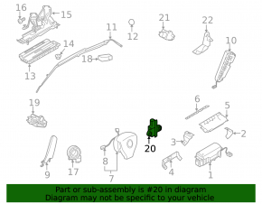 Airbag sensor, door left, VW Jetta 11-14 USA