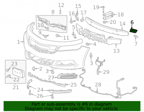 Front Bumper Fastener Right Chevrolet Impala 14-20