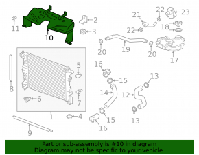 Upper radiator deflector Buick Encore 17-19