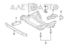 Front beam reinforcement Lexus LS460 07-12 rwd