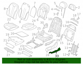 Driver's seat side trim, left, BMW 7 G11 G12 16-19, black