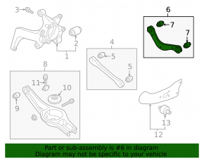 Upper rear left control arm for Kia Seltos 2021-2025