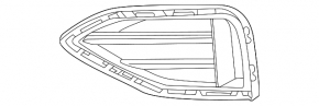 Front bumper grille side right VW Passat 20-22 for parking sensors