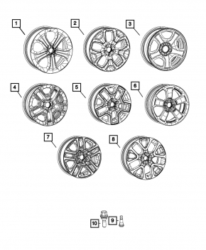 Wheel disk R18 Jeep Compass 17-22 type 1