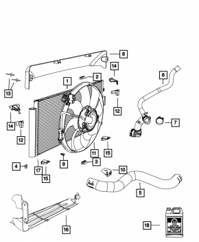 Radiator bracket left upper Fiat 500 12-19