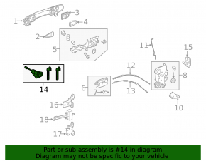 Front left door lock cylinder Toyota Venza 21-