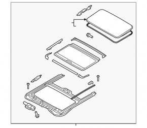 Sunroof assembly Hyundai Ioniq 17-22 gray curtain