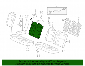 Rear seats, 2nd row, Honda Insight 19-22, fabric, gray, with armrest, dry-cleanable