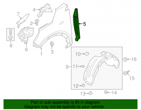 Wing seal door-wing right Kia Sorento 16-20