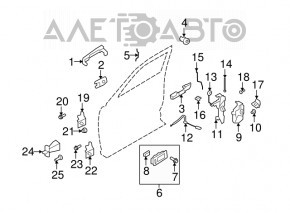 Front left door handle mechanism Ford Flex 09-19 broken