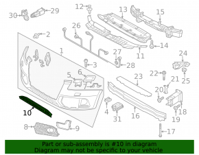 Lower grille front bumper central Audi Q5 8R 13-17 rest