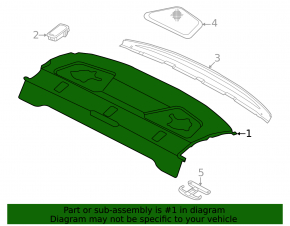 The rear shelf of the Audi A3 22-26 is black and melted