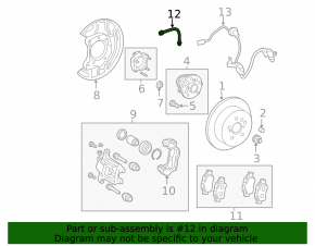 Rear left brake hose Toyota Sienna 11-16
