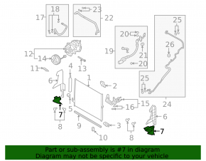 Lower left radiator deflector for Infiniti FX35 QX70 09-17