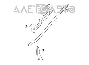 Windshield molding right Mercedes W167 GLE 350 450 20-23