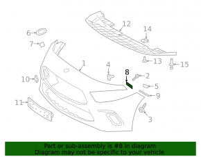 Front bumper mount, left upper wing, Mercedes A-class V177 19-22, small