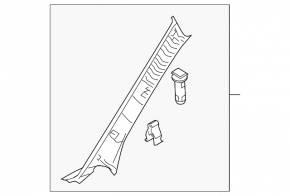 Right front pillar trim for Mazda3 MPS 09-13 gray