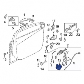 Front right door lock for Ford Focus mk3 11-18
