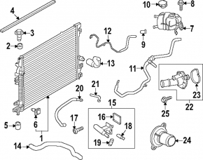 Cooling pipe return tank-radiator Ford Edge 15- 2.0T