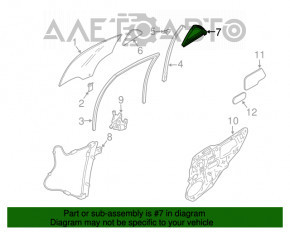 Door glass triangle rear left Mazda6 03-08