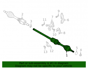 Drive axle shaft front right Lincoln MKZ 17-20 3.0 FWD
