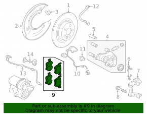 Rear brake pads 4pcs set Jaguar F-Pace X761 17-20