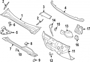 Windscreen wiper grille plastic Ford Bronco Sport 21-25
