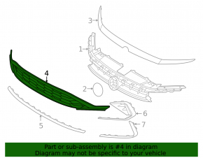 Lower front bumper grille for VW Jetta 25-26