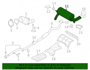 Rear muffler with barrel BMW F30 12-16 N20 for 2 pipes