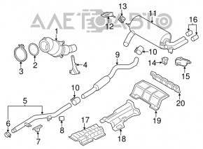 Rear muffler with barrel BMW F30 12-16 N20 for 2 pipes