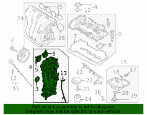 Kia Niro 23-24 HEV, PHEV 1.6 engine front cover without solenoids