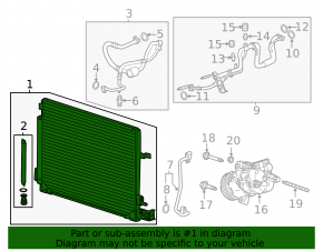 Cadillac CTS 14-16 air conditioner condenser radiator
