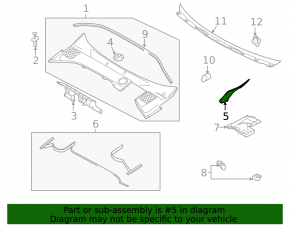 Right windshield wiper seal for Volvo XC60 10-17