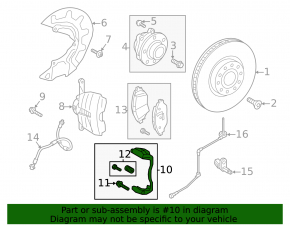 Front left brake caliper bracket for VW Atlas 18-25
