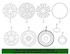 Spare tire for spare wheel for Lexus NX200t NX300 NX300h 15-21 R17 165/80