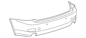 Bare rear bumper Lexus IS250 IS350 11-13 white, missing fragment of left part, crack in fasteners, tears