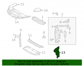 Left radiator deflector Lexus GS 16-19 F Sport, rest