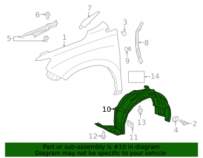 Front right mudguard Lexus RX350 RX450h 13-15 F-Sport rest