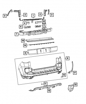 Rear bumper arch trim right Fiat 500L 14-17 Trekking, broken fastener