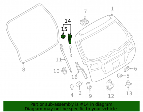 Left tailgate seal Subaru Outback 15-19