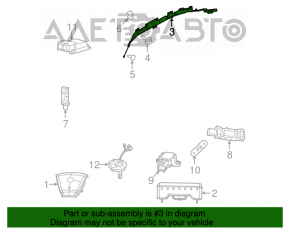 Airbag airbag side curtain right Dodge Challenger 15-19 rest, rusty pyropatron