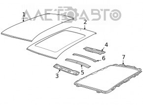 Metal roof for Jeep Cherokee KL 19-23 with panoramic windows, on the body, bumpers