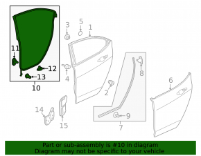 Door Seal Rear Left Acura TLX 15-