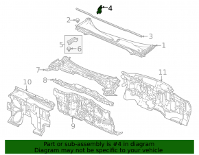 Windscreen wiper seal right Honda Civic XI FE/FL 22-