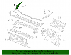Right windshield wiper seal for Honda Civic X FC 17-21 jp build
